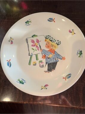 Figgjo Flint Norway Vintage Painter Child Mug Bowl Set Mid Century Modern